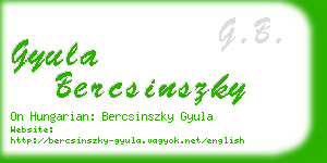 gyula bercsinszky business card